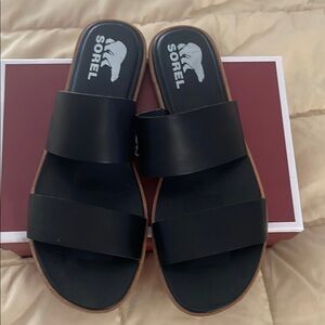Sorel Women's Black Slide Sandals
